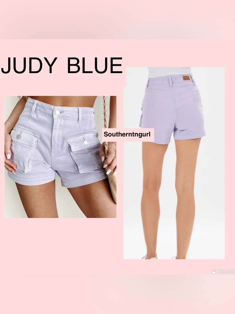 NWT Judy Blue Lavender high rise Cargo Shorts
